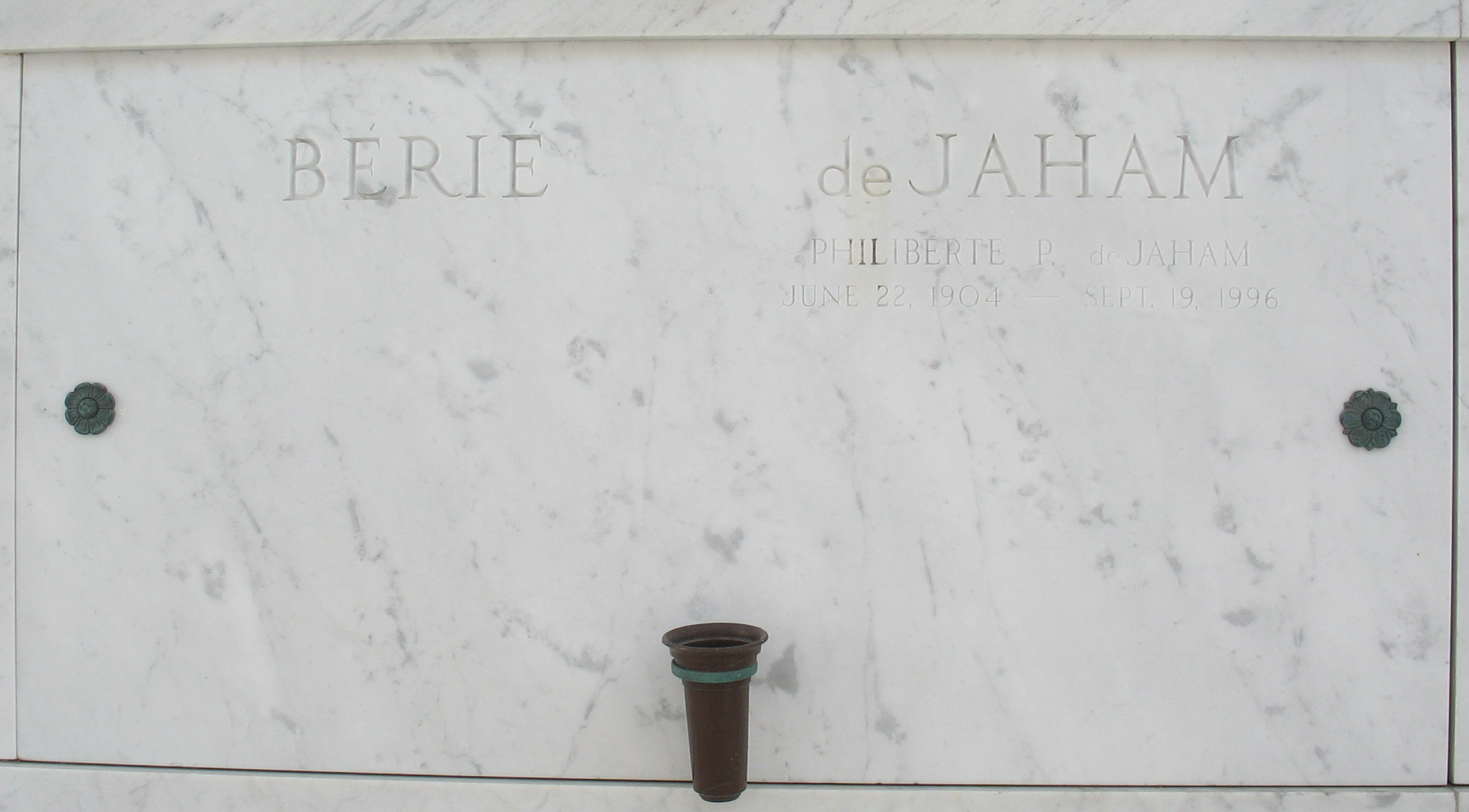 Headstone for Philiberte de Jaham née Baraquand