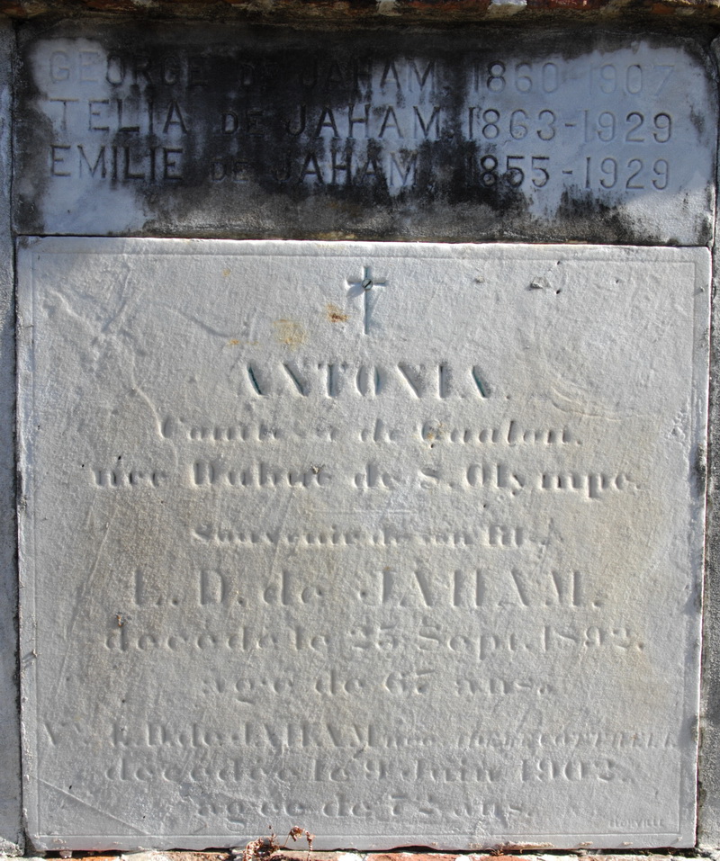 de Jaham Headstone in St. Louis Cemetery No. 2